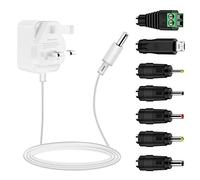 5V 1A 2A Power Supply, Dalugo Universal AC to DC Power Adapter with 7 DC Multi-Plug Connectors, 10W DC Wall Charger for LED Strip Lights,Audio,TV Box,Speaker,Router,Video Android Tablet(White)