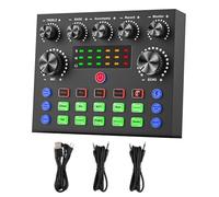 5V 1A USB External Sound Card V8S with Rich Sound Voice Effects Low Latency Support Bluetooth for Electric Guitar Phones