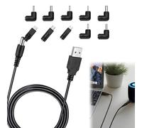 5V 1A Usb to Dc Power Cable Dc to Dc Charger Universal Charger Power with 2.5x0.7/3.5x1.35/4.0x1.7/5.5x2.5/3.0x1.1/4.0x1.35/4.8x1.7mm/Type-C Usb/Mini Usb/Micro Usb Connectors 1M（Total 10pcs）