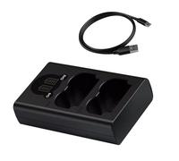 5V 2.1A Dual Slot Battery Charger NP-W235 LCD Digital Display Micro-B & Type-C Input Fit for Fujifilm XT5 XT4 XH2S