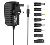 5V 2A DC Power Supply UK Plug AC Adapter with 8 DC Plug Tips, Converter Driver AC 100-240V Supply to 5V,Converter Adapter Transformer for CCTV Camera, USB 3.0 HUB, LED Lights