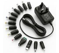 5V 2A Power Supply Adapter Universal 100-240V AC to DC Converter Adapter with 14 DC Plug Tips Compatible with CCTV Camera, LED Lights, Router, TV Box, Bluetooth Speaker & Household 5V Electronics