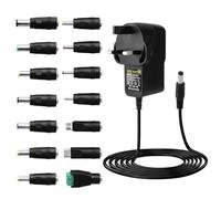 5V 2A Power Supply Adapter Universal AC to DC 5V Power Adaptor AC 100-240V Power Adapter with 14 DC Plugs 10W Max for Household Electronics Router Speaker Cameras LED Strip Light TV Boxes Audio Video