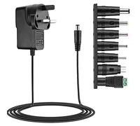 5V 2A Power Supply Adapter, Universal AC to DC Adapter with 8 Tips DC Plug Adapters AC Charger for LED Strip Lights,CCTV Cameras, TV Box,Router,Speakers,ADSL Cats,HUB,Android Tablet