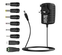 5V 2A Power Supply Adapter,Universal AC to DC Power Adapter 100-240V with 8 Tips DC Plug Adapters AC Charger for LED Strip Lights,Android,TV Box,Speaker and Tablet more 5V Home Appliances (Black)