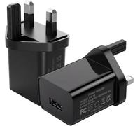 5V 2A USB Plug Adapter UK, 2 Pack 10W Fast USB Wall Charger Phone Charger Plug Wall Plug AC Power Adapter for Smartphone Tablet Speakers Mirror Lights Travel 100-240V Wide Voltage (BLACK)
