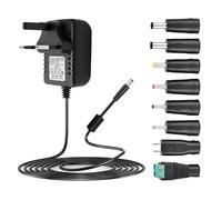 5V 3A Power Supply Adapter 110-240V 50-60Hz AC to 5V DC with 8 Tips for Baby Monitor Record Player LED Strip Light Massage Gun CCTV Cameras TV Box Router Bluetooth Speakers ADSL Cats