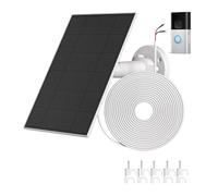 5V 3W Solar Panel Compatible with Ring Battery Video Doorbell Plus,Ring Video Doorbell 3/3 Plus/4,Solar Panel Charger with Built-in 4000mAh Rechargeable Lithium Battery and 13.1ft/4M Power Cable