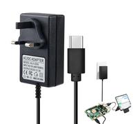 5V 5A Power Supply UK Plug for Raspberry Pi 5 Cord PD Power Adapter USB-C Charger 27W Compatible with Raspberry Pi 5/4 4GB/8GB/16GB Charing Cable Type C
