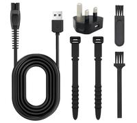 5V Charging Shaver Cable with Plug and Brush, USB Shaver Power Cable for QP2834 QP4631 QP1924 BT3230 MG5910 S3145 MG7910 X3001, QP2724 Charger Razor Power Cord for Home Use Travelling