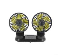 5V Dual Head Car Fan with 360 Degree Rotation, 3 Speed Adjustable Dashboard Air Cooler, Fit for Car Van Truck Interior, Black Quiet Cooling Device