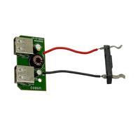 5V Output Power Converter for 12V Battery Use, 2 USB Power Module with Wiring, Clip Connector, 23.7 X 45 Mm Compact Board Compact Size for Backup USB Access in Repair Tasks