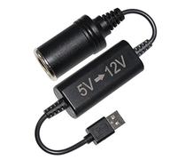 5V to 12V Voltage Booster Cable - KC CABLE 5V USB A Male step up to 12V Car Cigarette Lighter Socket Adapter for Dash Cams, GPS & USB Charging