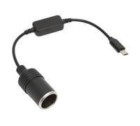 5V USB C to 12V Car Cigarette Lighter Power Adapter Plug and Play for Car Electronics Black