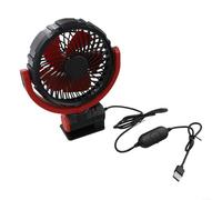5V USB Car Fan with Adjustable 3 Speed Wind Settings and 360 Degree Rotatable Fan Head, Ideal for Car Interior, Home or Office, Brushless Motor and Removable Front Net for Cleaning