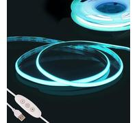 5V USB COB LED Strip 3m - 4000K Natural White TV Backlight, 480LED/m CRI90+ Flexible Under Cabinet Kitchen Light for Mirror, Wardrobe, Car, Bedroom, Home DIY(Ice Blue,DC5V-4mm)