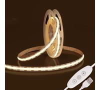 5V USB COB LED Strip 3m - 4000K Natural White TV Backlight, 480LED/m CRI90+ Flexible Under Cabinet Kitchen Light for Mirror, Wardrobe, Car, Bedroom, Home DIY(Natural White,DC5V-8mm)