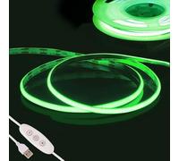 5V USB COB LED Strip 3m - 4000K Natural White TV Backlight, 480LED/m CRI90+ Flexible Under Cabinet Kitchen Light for Mirror, Wardrobe, Car, Bedroom, Home DIY(Green,DC5V-4mm)