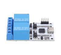 5V USB Relay Module, Smart Control with USB to Serial Port Chip and Microcontroller, 2 Channel Intelligent Relay Module for Computer Control, TYPE C Interface, Power LED Indicator