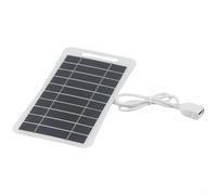 5W 5V Solar Panel with USB Output, Polysilicon Portable Charger for Outdoor Mobile Power Bank, Garden Lights, DIY Toys, Low Light Efficiency, Compact Black Design