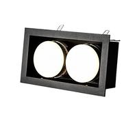 5W/9W Embedded LED Downlights for Ceiling Indoor Double-head Adjustable Angle Anti-glare Ceiling Light, 3000K-6000K Black LED Downlight, Household High-brightness Spotlights, AC111-240V Fitti