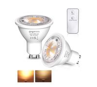 5W GU10 LED Bulbs Warm White 3000K with Remote Control, 40W Halogen Equivalent, 2 Mode, Energy Saving, 38° Beam Angle, GU10 Spotlight Bulbs for Living Room, Bedroom, Kitchen, Non-Dimmable, 2-Packs