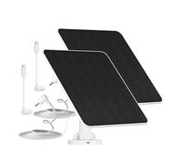 5W Solar Panel for Ring Camera, Solar Charger Compatible with Ring Stick Up Cam/Pro Battery, Spotlight Cam Plus/Pro Battery, Camera Solar Panel Includes Barrel Plug to USB-C Adapter, 2 Pack