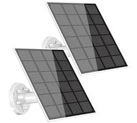5W Solar Panel for Security Camera, IP65 Waterproof Solar Charger with 360°Adjustable Mounting 9.1ft Micro USB Port Charging Cable USB-C Port Connector for Outdoor Rechargeable Battery Camera (2 pack)