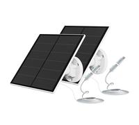 5W Solar Panel for Security Camera, Solar Panel for DC 5V Outdoor Rechargeable Battery Camera, Solar Charger for Camera with Micro USB Port, USB-C Adapter, Adjustable Mount, 9.8ft Cable, 2 Pack