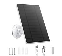 5W Solar Panel for Security Camera, Solar Panel with Micro USB & USB-C Port for DC 5V Outdoor Rechargeable Battery Camera, IP65 Waterproof, 360° Adjustable Security Mount, 9.8ft Cable (1)