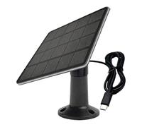 5W Solar Panel for Security Cameras, IP67 Waterproof with USB-C Port, Compatible with Ring/EUFY/Reolink, Cable & 360° Bracket