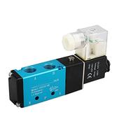 5Way 2 Position Electric Solenoid Valve 4V210-08 1/4quot; Port Size DC12V,24V. AC110V,220V, Pneumatic Parts Air Control Valve 1Pcs(With-12mm-Fitting,Onecolor)