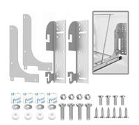 5WB-DMKIT Cabinet Door Hinge Mount Kit, 6-Way Adjustable Heavy Duty Metal Brackets for Cabinet Organizers, Pullout Shelves, Trash Cans, RV Cabinets - Complete Installation Hardware Included, Silver