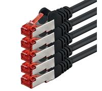 5x 0.25m - Cat 6 network cable patch cable Cat6 RJ45 SFTP - black
