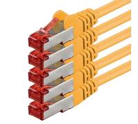 5x 0.25m - Cat 6 network cable patch cable Cat6 RJ45 SFTP - yellow