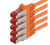 5x 0.5m - Cat 6 network cable patch cable Cat6 RJ45 SFTP - orange