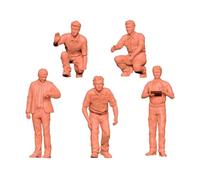 AWHAO 5x 1:64 Miniature Figures Dioramas Collections Tiny Sand Table Ornaments Miniature People Figurines Repair Workshop Model Kit, 2x1x1cm