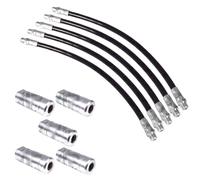 5x 1/8" Inch BSP Thread Standard Duty Flexible Grease Gun Tube Hose 30cm Coupler