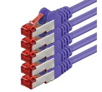 5x 10m - Cat 6 network cable patch cable Cat6 RJ45 SFTP - purple