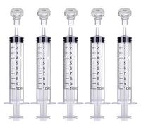 5x 10ml Plastic Measuring Syringe Kit with Dispenser for Travel bottles