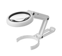 5X/10X Handheld Desk Magnifier with LED Light and Stand USB Powered Illuminated Magnifying Glass for Crafting Clock Watch Electronics Repair Hobby Tool