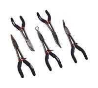 Am-Tech Plier Set 11in 5pc Long Reach – Spring-Loaded, Non-Slip Handles