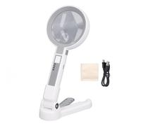 5X 11X Magnifying Glass with Light Scale Folding Stand Rechargeable Handheld Magnifier 3 Brightness Levels for Close Work Reading Jewelry Cross Stitch