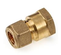 5X 15mm x 3/8 Inch Compression x Female Iron Brass Coupling for Copper Pipe and Threaded Connections
