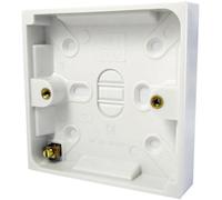 5x 16mm Deep Single Plastic Surface Mounted Back Box 1 Gang Wall Pattress Outlet