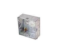 5x 16mm Single Metal Flush Mounted Back Box 1 Gang Brick Wall Hole Pattress