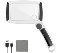 5X 20X 45X Rectangular Magnifying Glass with Light, Folding Handheld Magnifying Glass with 3 Dimming Modes, 20 LED Illuminated Lighted Magnifier for Seniors Reading, Close Work, Newspapers Jewelry
