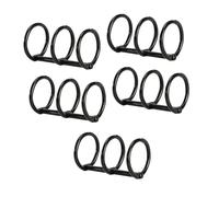 5X 3 Ring Metal Loose Leaf Binders for DIY Travel Diary Binding Spines Combs Black 25mm