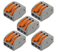 5x 3 Way WAGO Connector 32A Electrical Lever Terminal Block Push Fit Junction