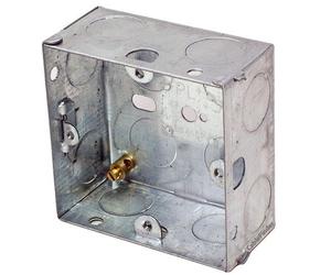 5x 35mm Single Metal Flush Mounted Back Box - 1 Gang Brick Wall Hole Pattress - Loops